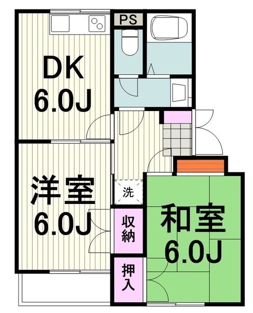 横浜市青葉区鉄町のアパートの間取り