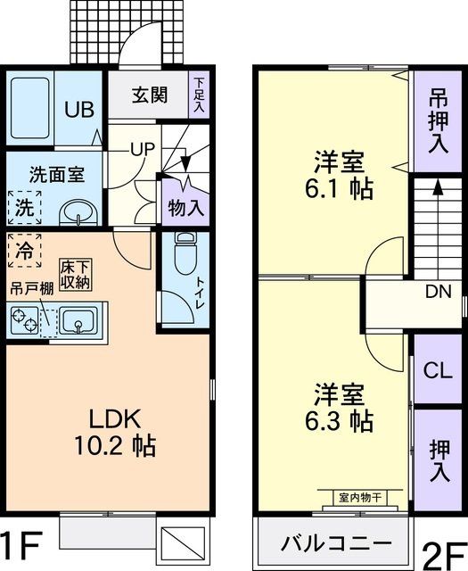 本庄市児玉町吉田林のアパートの間取り