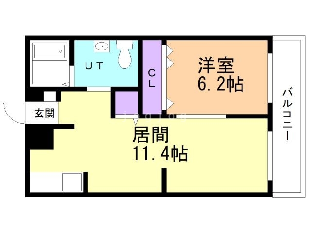 札幌市西区平和二条のマンションの間取り