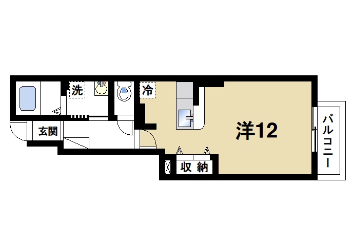 奈良市四条大路南町のアパートの間取り