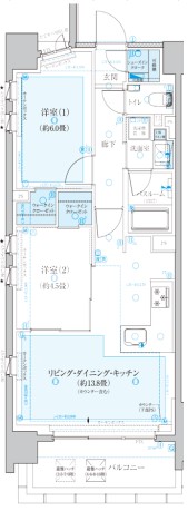 中央区湊のマンションの間取り