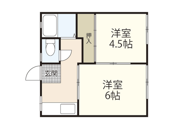 広島市西区己斐上のアパートの間取り