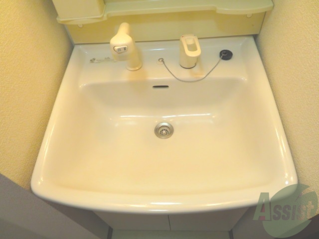 洗面設備　洗面台はこんな感じで朝の支度はバッチリ出来そう～。