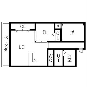 マンションハマナスの間取り写真