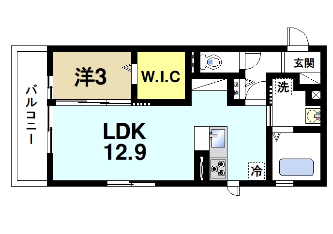 近鉄橿原線 尼ケ辻駅 バス乗車時間：12分 最寄りバス停で下車 徒歩7分 3階建 築5年の間取り写真