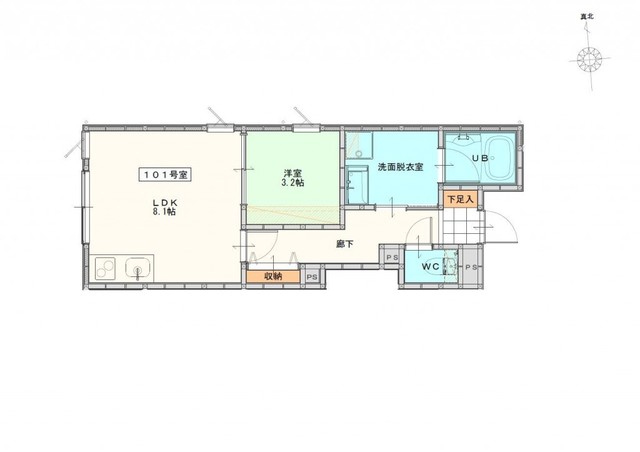 その他　【間取り図】１０１号室の間取り図になります。