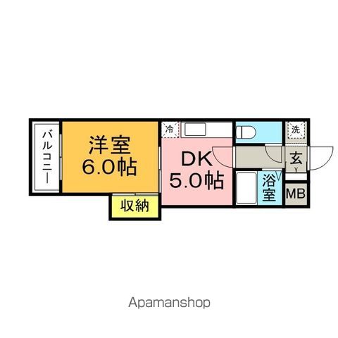 甘木鉄道 甘木駅 徒歩10分 5階建 築36年の間取り写真
