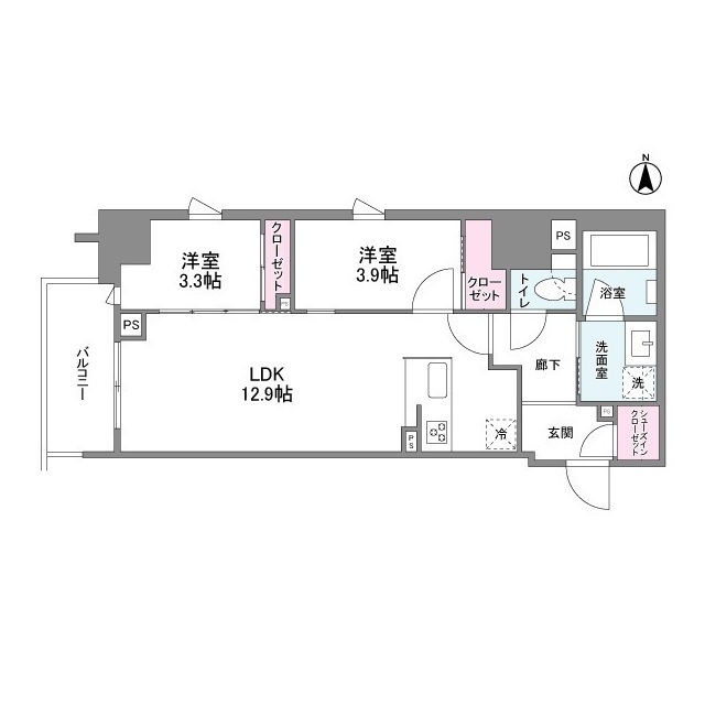 シーズンフラッツ心斎橋EASTの間取り写真