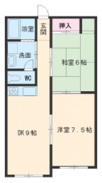 名古屋市名東区扇町のアパートの間取り