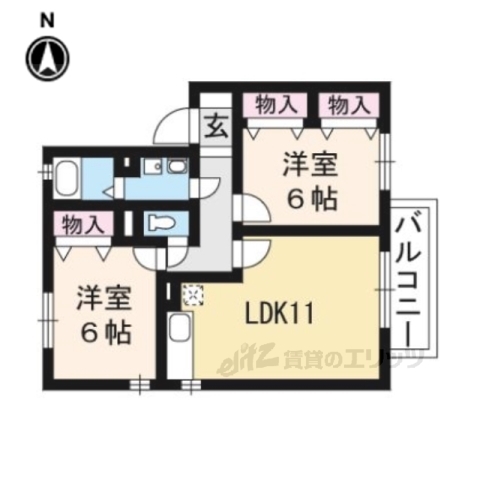 京都市南区久世築山町のアパートの間取り