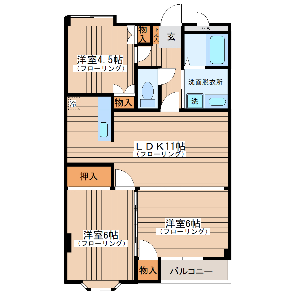 ヒルトップα　203の間取り