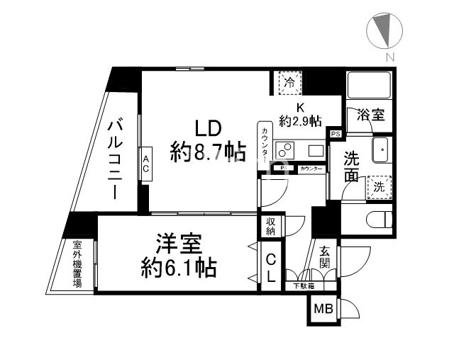 ライジングコート京都西院フロンティアの間取り