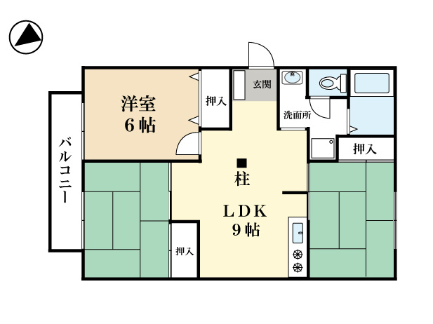 京田辺市大住小林のアパートの間取り