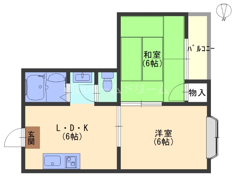 守口市寺方本通のマンションの間取り