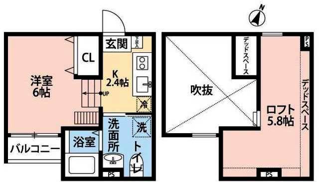 堺市堺区香ヶ丘町のアパートの間取り