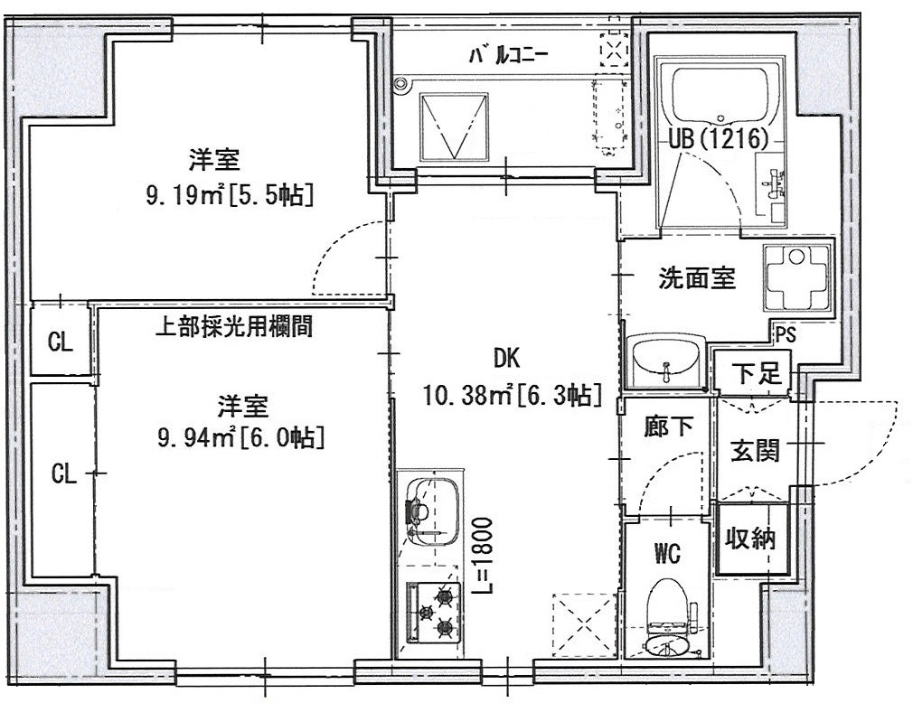 中央区日本橋浜町のマンションの間取り