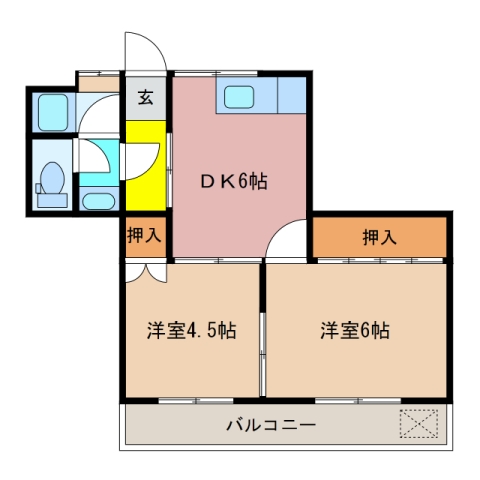 津市八町のアパートの間取り