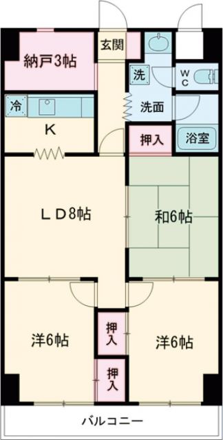 熊谷市宮前町のマンションの間取り