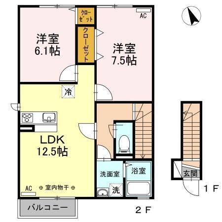 グランコートＢの間取り