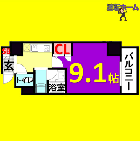 名古屋市中区門前町のマンションの間取り