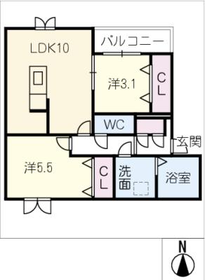 ＬＥＣＯＣＯＮ四日市　IVの間取り