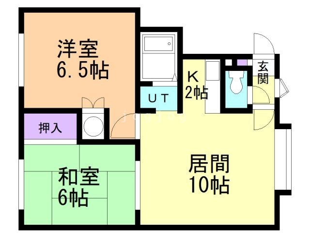 札幌市厚別区厚別中央三条のアパートの間取り