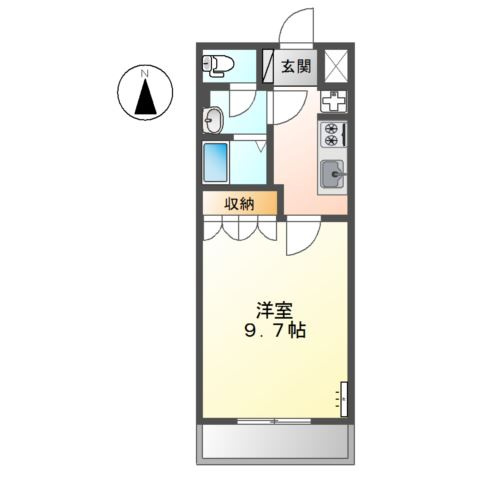 御所市大広町のアパートの間取り