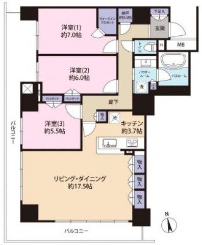 メガシティタワーズTHE WESTの間取り