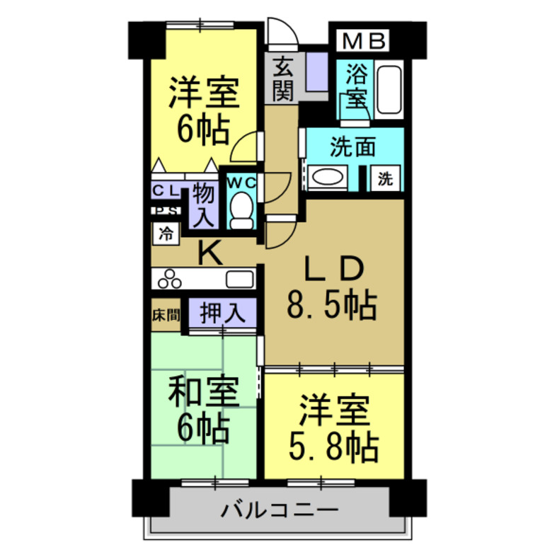 レインボー第五半田の間取り