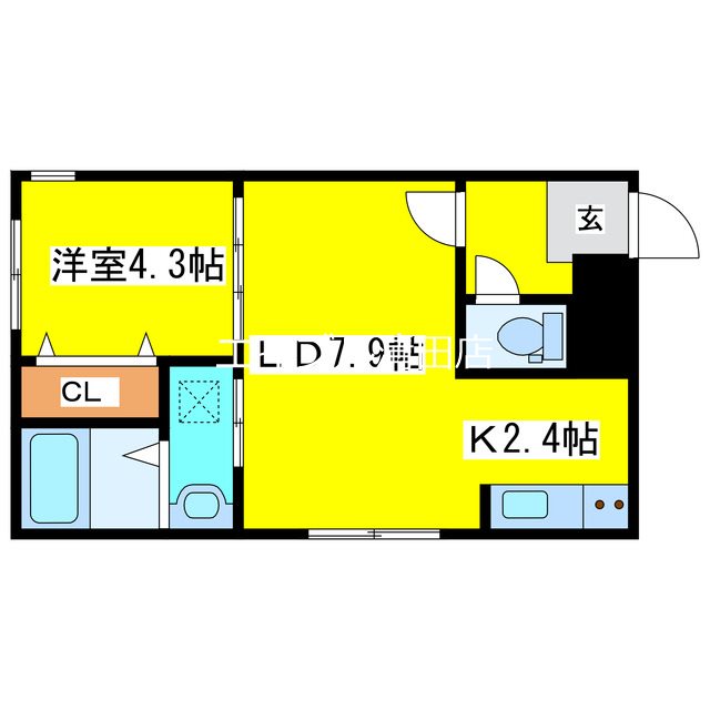 北広島市稲穂町西のマンションの間取り