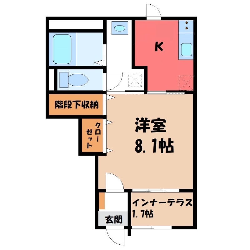 太田市飯塚町のアパートの間取り