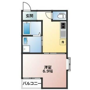 熊本市中央区壺川のアパートの間取り