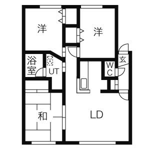 ガーデンヒル宮の沢Ｂ棟の間取り