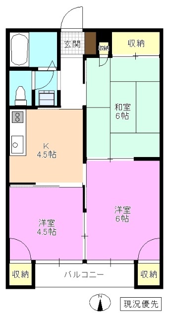 白樺ハイツの間取り