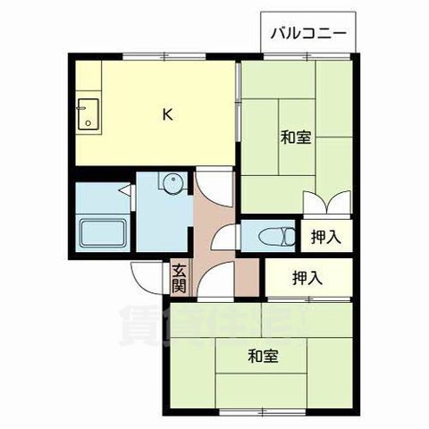 堺市北区百舌鳥梅北町のアパートの間取り