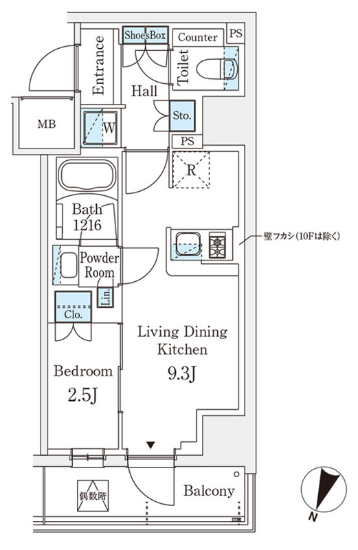 パークアクシス横浜阪東橋の間取り