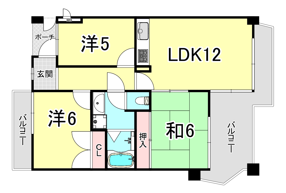 ガーデンハイツ桃山台弐番館の間取り