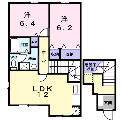 坂出市花町のアパートの間取り