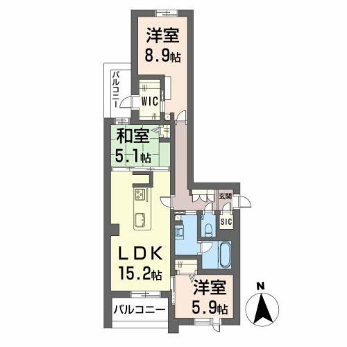 シャーメゾン熊本城下の間取り