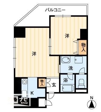 高松市西の丸町のマンションの間取り