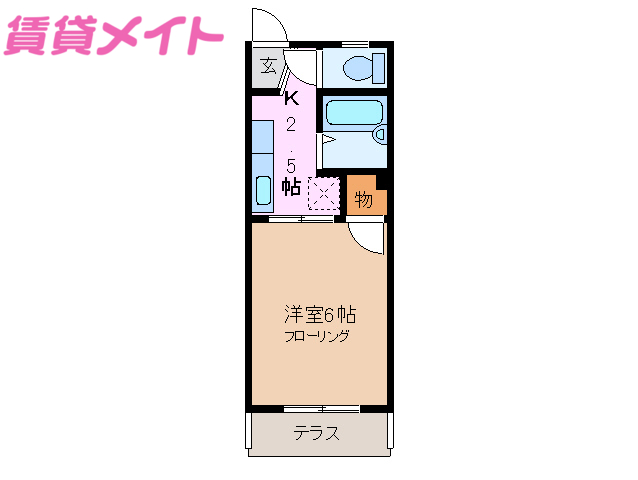 四日市市山城町のアパートの間取り