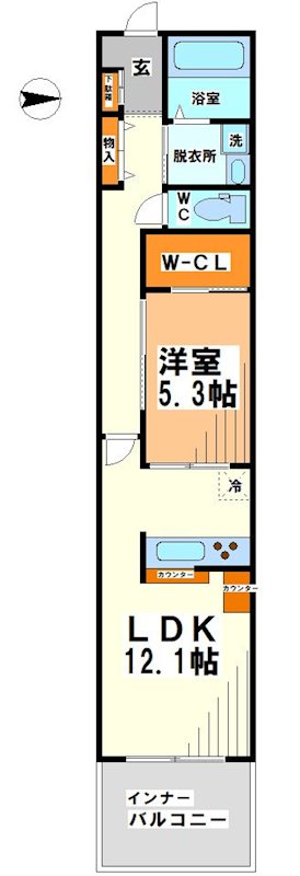 府中市若松町のアパートの間取り