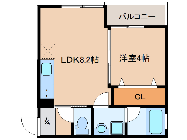 グラシアスコート法蓮町の間取り