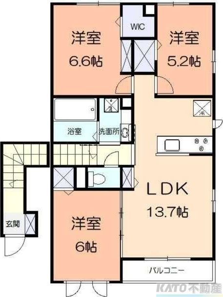 相模原市中央区上溝のアパートの間取り