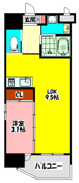 門真市元町のマンションの間取り