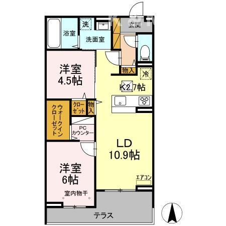 ラフォーレ弐番館（運B123街区の間取り