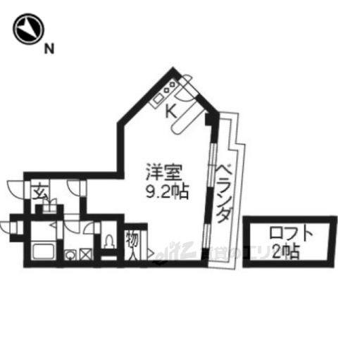 京都市西京区松尾鈴川町のマンションの間取り