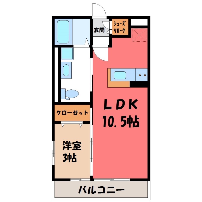 【古河市東のアパートの間取り】