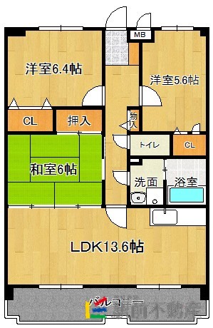 福岡市西区今宿青木のマンションの間取り