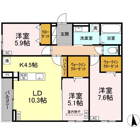 CLASSEUM仙台小田原Iの間取り写真
